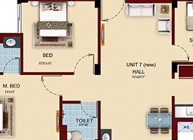 UNIT 7 NEW - 3BHK(C) NORTH FACING