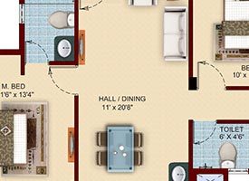 UNIT 7B - 2BHK NORTH FACING