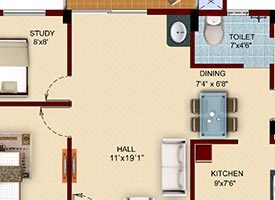 UNIT 8A - 3BHK(C) SOUTH FACING