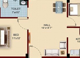 UNIT 2A - 2BHK SOUTH FACING