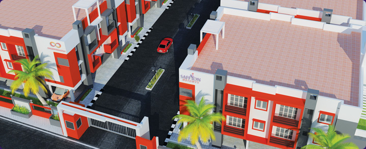 Saffron Heights gated community, aerial view